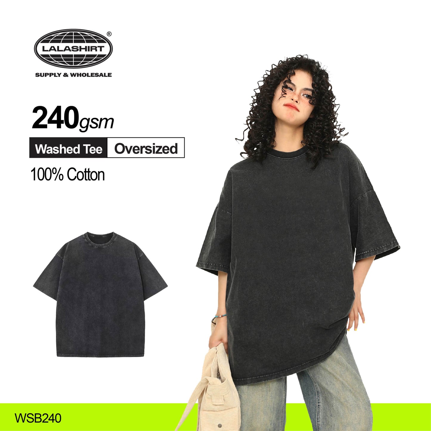 240gsm Washed Oversized T-shirts - WSB240