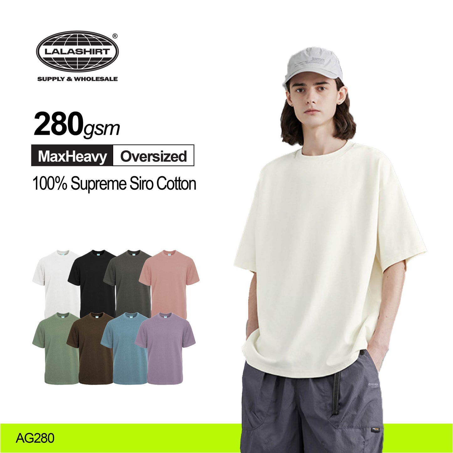 280gsm Oversized T-shirts - AG280 Arrive Guide