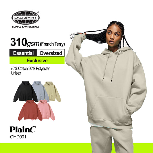 310gsm French Terry Oversized Hoodie - PlainC HD0