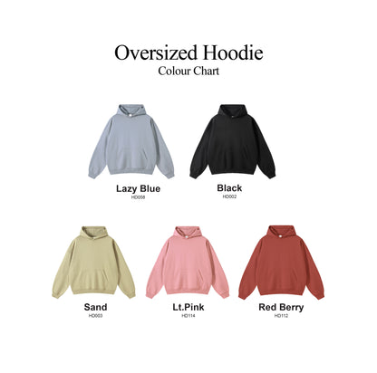 310gsm French Terry Oversized Hoodie - PlainC HD0