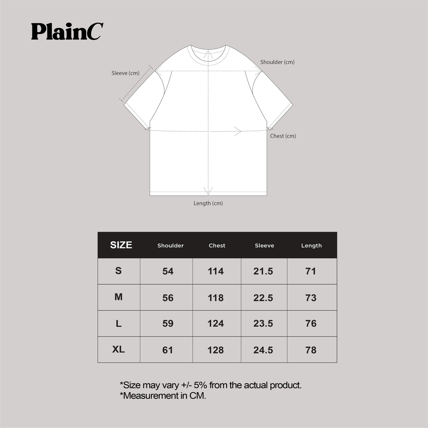 240gsm Essential Oversized T-shirts - PlainC EST1