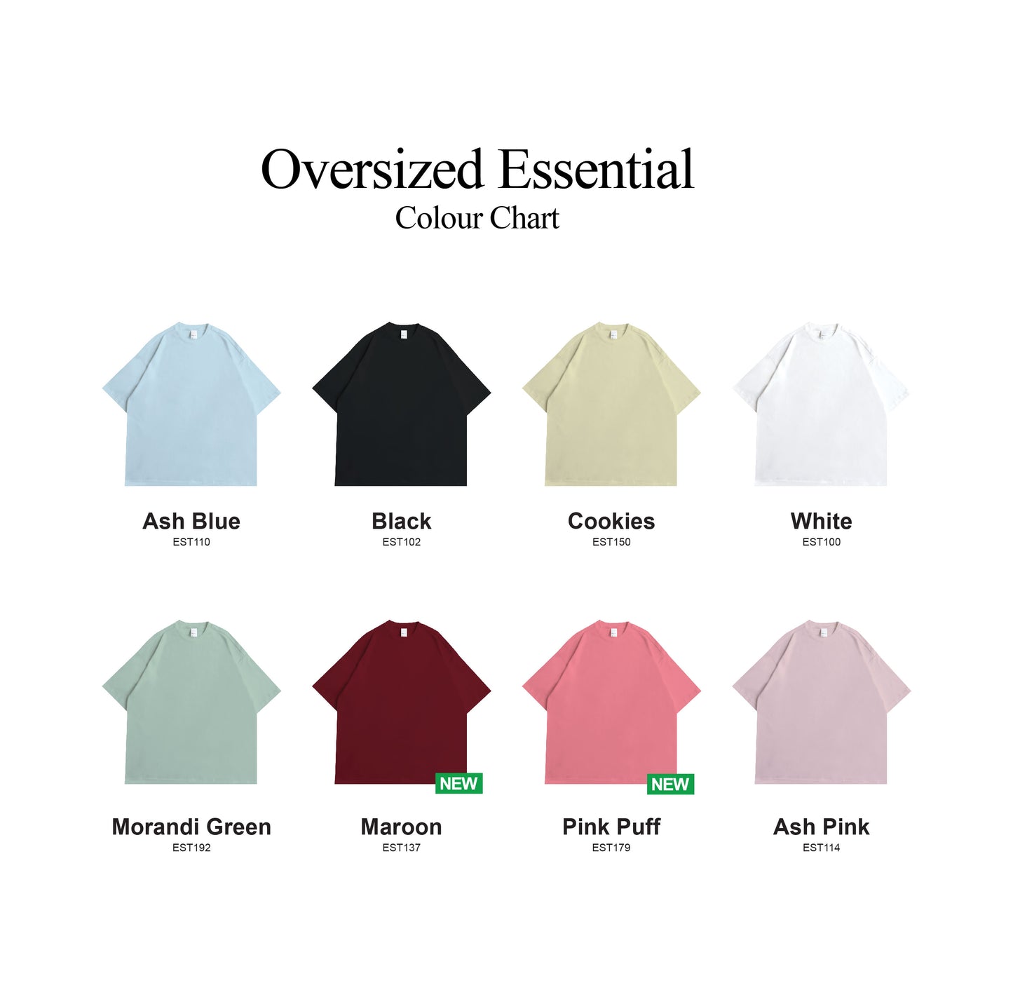 240gsm Essential Oversized T-shirts - PlainC EST1